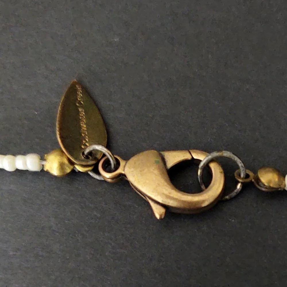 Coldwater Creek long cream seed bead ball necklace